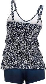 img 3 attached to 👙 Ecupper Tankini Swimsuit with Printed Boyshorts: Style and Comfort for Women's Clothing, Swimsuits & Cover Ups