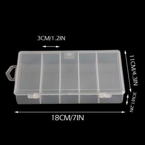 img 3 attached to 🗃️ SBYURE 2 Pack 5 Grid Clear Plastic Storage Box for Fishing Tackle & Jewelry Making Findings - Organizer Case, Utility Container Box (7x4.3x1.2inch)