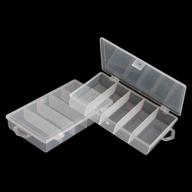 🗃️ sbyure 2 pack 5 grid clear plastic storage box for fishing tackle & jewelry making findings - organizer case, utility container box (7x4.3x1.2inch) logo