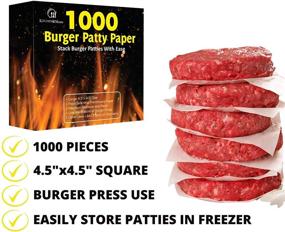 img 1 attached to Kitchen RMore Burger Patty Paper 1000 Pcs - Premium Hamburger Wax Paper for Easy Separation of Frozen Patties & BBQ - Ideal for Burger Press Patty Makers, Origami, and Math!