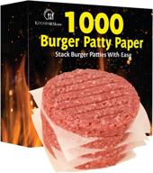 kitchen rmore burger patty paper 1000 pcs - premium hamburger wax paper for easy separation of frozen patties & bbq - ideal for burger press patty makers, origami, and math! logo