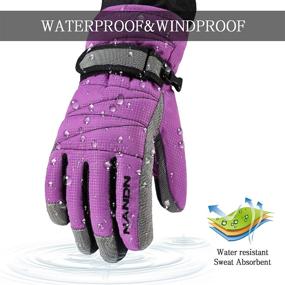 img 3 attached to Premium Gogokids Winter Ski Gloves for Kids: Waterproof, Windproof & Fleece Lined! Snow Warm Gloves for Snowboarding & Skiing - Purple, 9-14 Years