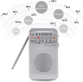 img 2 attached to 📻 Pocket AM FM Radio - Compact Transistor Radios for Best Reception, Loud Speaker, Earphone Jack - Long Lasting, Battery Operated (Silver)