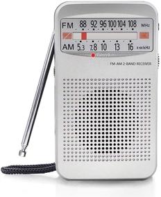 img 4 attached to 📻 Pocket AM FM Radio - Compact Transistor Radios for Best Reception, Loud Speaker, Earphone Jack - Long Lasting, Battery Operated (Silver)