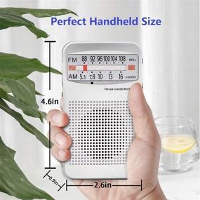img 3 attached to 📻 Pocket AM FM Radio - Compact Transistor Radios for Best Reception, Loud Speaker, Earphone Jack - Long Lasting, Battery Operated (Silver)
