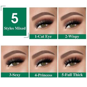 img 3 attached to Набор ресниц HeyAlice 3D Natural Look Mink - Wispies, 20 пар в 5 стилях: искусственный мех, объемное наложение, ресницы в стиле кошачьего глаза.