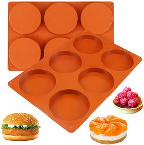 img 3 attached to 🍰 Palksky Silicone Molds for Baking (2 Pack) - Large Round Disc Mold/English Muffins Pan/Resin Coaster Mold Non-Stick - Perfect for Hamburger, Cake, Pie, Custard, Tart, Whoopie Pies, and Eggs!