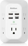 🔌 etl listed usb wall charger surge protector with 5 outlet extender, 4 usb charging ports, and 1 usb c outlet - ideal for home, travel, office логотип