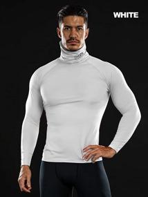 img 3 attached to DRSKIN Men's Turtleneck Compression Shirt Top with Long Sleeves - Sports Baselayer for Running, Thermal Heat, and Wintergear