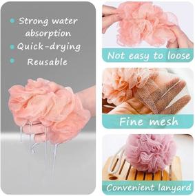 img 2 attached to 🛀 Colorful Mesh Loofah Sponges: 10-Piece Bath Shower Set for Gentle Exfoliation and Body Scrubbing - Ideal for Kids, Women, and Men