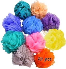 img 4 attached to 🛀 Colorful Mesh Loofah Sponges: 10-Piece Bath Shower Set for Gentle Exfoliation and Body Scrubbing - Ideal for Kids, Women, and Men