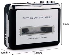 img 1 attached to 🎧 Portable Cassette Player, USB Cassette to Digital Converter, Tape to MP3 Converter with Headphone for Laptop PC and Mac