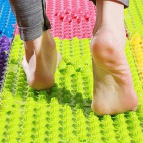 img 4 attached to 🦶 Revitalize Your Feet with YOBEYI Foot Massage Mat - Acupressure, Reflexology, and Comfort Combined in this Green Anti-Slip Mat for Bathroom, Yoga, and Outdoor Activities (2 PCS)