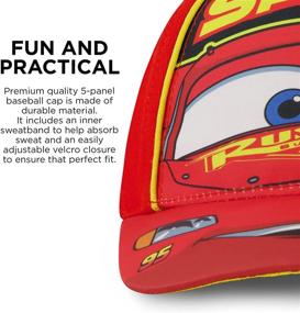 img 1 attached to 🧢 Disney Toddler Baseball Hat - Lightning McQueen Kids Cap for Boys Ages 2-7 - Washed Sunhat