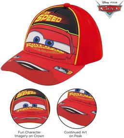 img 2 attached to 🧢 Disney Toddler Baseball Hat - Lightning McQueen Kids Cap for Boys Ages 2-7 - Washed Sunhat