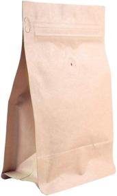 img 4 attached to ☕ Resealable Zipper Box Pouch Coffee Bag with Valve - AwePackage 12 oz, Flat Bottom Pull Tab, Kraft Wide (Pack of 50)