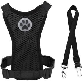 img 4 attached to Kosttapaws Dog Car Vest Harness Seatbelt Set: Adjustable & Breathable Safety Solution for Small Medium Large Dogs