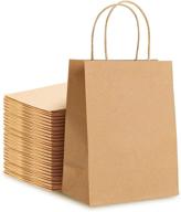 🛍️ 30pcs premium kraft paper bags with handles bulk - 9”x5”x11.5” ideal for party, retail, packaging, merchandise, grocery, home business, craft, diy, gifts - welcome bags in brown logo