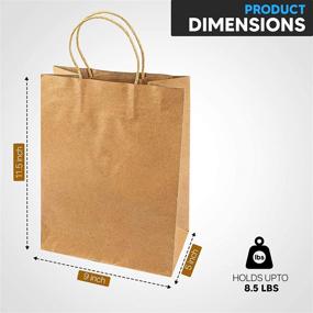 img 3 attached to 🛍️ 30pcs Premium Kraft Paper Bags With Handles Bulk - 9”x5”x11.5” Ideal for Party, Retail, Packaging, Merchandise, Grocery, Home Business, Craft, DIY, Gifts - Welcome Bags in Brown