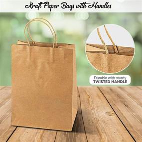 img 2 attached to 🛍️ 30pcs Premium Kraft Paper Bags With Handles Bulk - 9”x5”x11.5” Ideal for Party, Retail, Packaging, Merchandise, Grocery, Home Business, Craft, DIY, Gifts - Welcome Bags in Brown