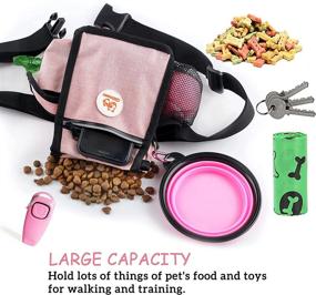 img 3 attached to Glifmeey Pet Training Kit Bag - Dog Treat Pouch with Magnetic Closure, Shoulder Straps, and Foldable Bowls. Includes Clickers, Training Balls, and Convenient Storage for Pet Toys and Kibbles.