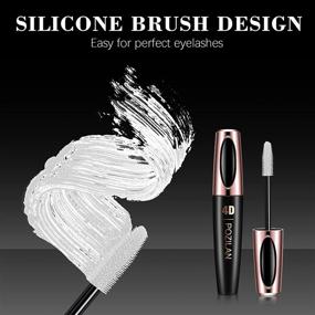 img 1 attached to Waterproof 4D Silk Fiber Lash Mascara Set with Eyeliner and Folding Eyelash Comb Brush - Lengthening, Volumizing, Long-Lasting, Natural Eye Makeup (White)