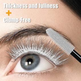 img 2 attached to Waterproof 4D Silk Fiber Lash Mascara Set with Eyeliner and Folding Eyelash Comb Brush - Lengthening, Volumizing, Long-Lasting, Natural Eye Makeup (White)