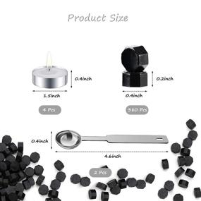 img 3 attached to 🖤 360-Piece Black Sealing Wax Beads Set with Candles and Spoon for Stamps, Cards, Invitations, and Gift Wrapping