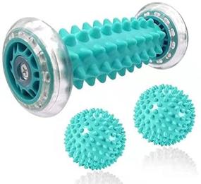 img 2 attached to Ultimate Foot Massage Roller and Spiky Ball Therapy Set for Plantar Fasciitis Relief, Heel & Foot Arch Pain, Trigger Point Therapy, Muscle Recovery: Manual Foot Massager