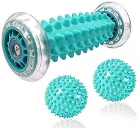 img 4 attached to Ultimate Foot Massage Roller and Spiky Ball Therapy Set for Plantar Fasciitis Relief, Heel & Foot Arch Pain, Trigger Point Therapy, Muscle Recovery: Manual Foot Massager