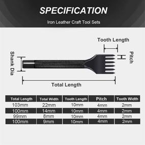 img 3 attached to 🔧 Yangoutool Stainless Steel 4mm Prong Lacing Diamond Stitching Chisel Hole Punch Tool Set, Latest Model for Leather Craft DIY Handwork