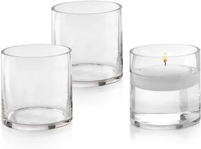 img 3 attached to Multipurpose Set of 3 Glass Cylinder Vases – Ideal Wedding Centerpieces with Pillar Candle, Floating Candles & Flower Vase Possibilities