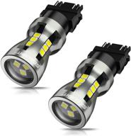 💡 sealight 3157 led bulbs for brake and backup lights - 6000k 3000lumens, super bright - 3156 led reverse tail lights, turn signal led - 3056 3156 3057 3157 led bulbs, pack of 2 logo