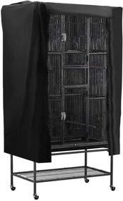 img 4 attached to 🦜 Keep Your Birds Comfortable at Night with the POPETPOP Universal Bird Parrot Cage Cover – Washable and Durable (Black)