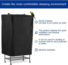 img 1 attached to 🦜 Keep Your Birds Comfortable at Night with the POPETPOP Universal Bird Parrot Cage Cover – Washable and Durable (Black)