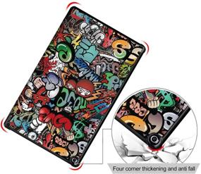 img 1 attached to Gylint All-New Fire HD 10 2019 Case: Premium Folio Smart-Shell Stand Cover with Auto Sleep/Wake – Graffiti Design. Compatible with 7th and 9th Generations, 2017 and 2019 Releases.