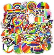 🌈 50 pcs colorful rainbow stickers pack – vinyl decals for water bottle laptop suitcase bumper helmet ipad car luggage logo