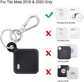 img 3 attached to 🔒 Fintie Силиконовый чехол для Tile Mate (2020 и 2018) с карабином на ключи - Легкий антивандальный мягкий защитный чехол в черном цвете