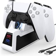 🎮 dlseego ps5 controller charger for playstation 5 controller – 2021 update usb charging docking station stand, white logo