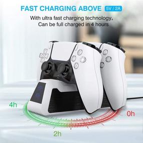 img 2 attached to 🎮 DLseego PS5 Controller Charger for Playstation 5 Controller – 2021 Update USB Charging Docking Station Stand, White