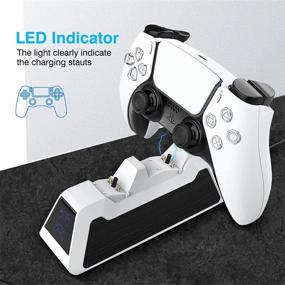 img 3 attached to 🎮 DLseego PS5 Controller Charger for Playstation 5 Controller – 2021 Update USB Charging Docking Station Stand, White