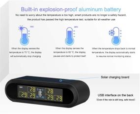 img 1 attached to 🚛 Onewell Беспроводная солнечная система наблюдения за давлением в шинах RV TPMS для автомобиля или грузовика с 6 датчиками | Оповещение в реальном времени, дисплей давления и температуры на ЖК-дисплее