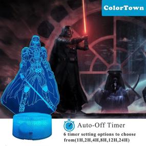 img 2 attached to 🌠 Colortown 3D Lamp Star Wars ночник с 3 паттернами, подарки Star Wars для детей и фанатов, декор с 7 цветами изменения, красный 2