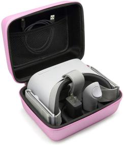 img 4 attached to Surdarx VR Oculus Go Case Travel Storage Carrying Case For Oculus Go/Samsung Gear Virtual Reality Headset Gamepad Game Controller Kit (Pink)