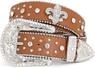 💎 sparkling rhinestone studded jasgood western leather women's accessories and belts: glam up your style! logo