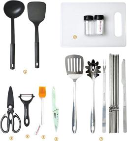 img 1 attached to Ironsten Camping Cooking Utensils Set: Complete Portable Picnic Cookware Kit for RV Car, Tent Campers, Outdoor BBQ - Gear Essentials and Accessories Included