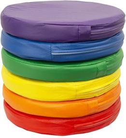 img 3 attached to 🪑 Kindermat Floor Disks/Seats- 6 Pack Story Time Cushions for School/Home- 16" Wide by 2" Thick- Vibrant Colors: Yellow, Blue, Green, Purple, Orange, & Red