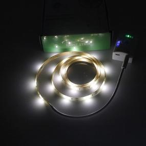 img 1 attached to Rechargeable USB LED Strip Light with Motion Sensor - Waterproof Cold 💡 Color (6.56Ft) - Ideal for Bedroom, Book Case, Wine Cooler, Cabinet, Wardrobe, Kitchen, Tent