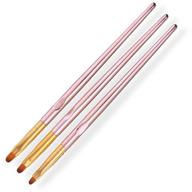 🌹 silpecwee rose gold round brush set - professional manicure tools for nail art, uv gel, and 3d designs (7mm/9mm/10mm) logo