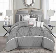 🛏️ cs2754-an ashville 16 comforter set by chic home - king size in elegant silver logo